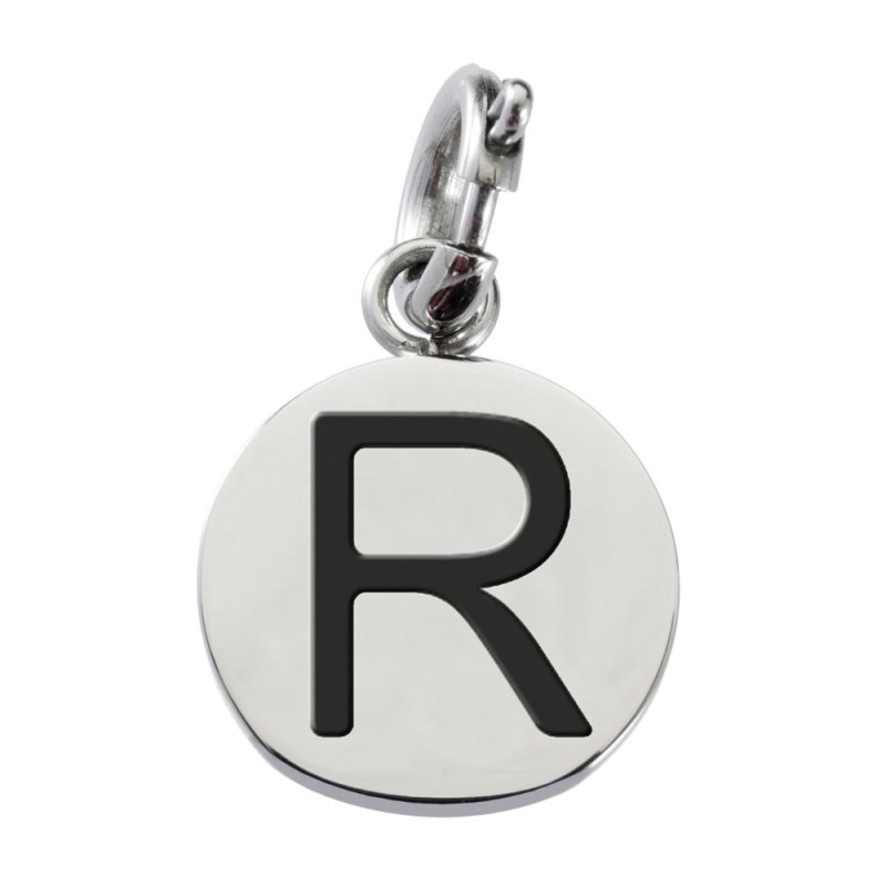 Charm con lettera smaltata
