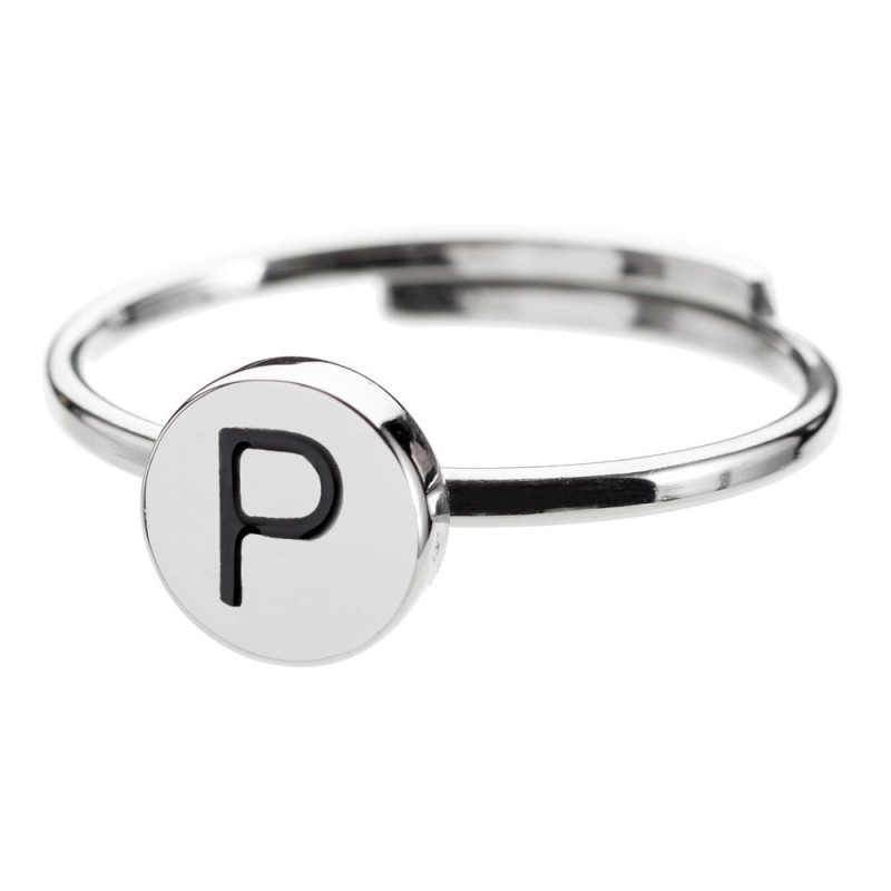Anello con lettera smaltata Anello con lettera smaltata