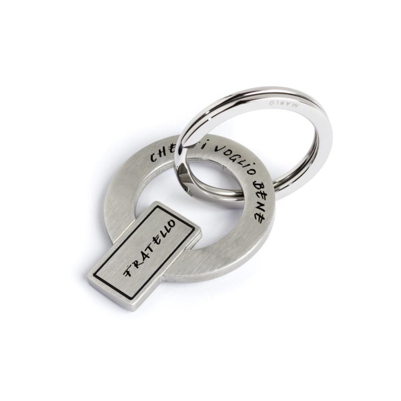 S.STEEL KEY RING S.Steel keyring, mat finishing with black enamel writting :"Per dirti ...che ti voglio bene"Diameter 3.2CM. S.STEEL KEY RING S.Steel keyring, mat finishing with black enamel writting :"Per dirti ...che ti voglio bene"Diameter 3.2CM.