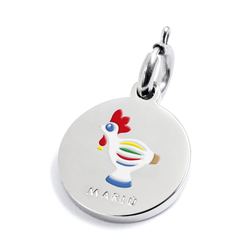S.STEEL CHARM MATERA S.steel round charm with Matera city's symbols image, 14 mm diameter. On the front side lettering in black S.STEEL CHARM MATERA S.steel round charm with Matera city's symbols image, 14 mm diameter. On the front side lettering in black