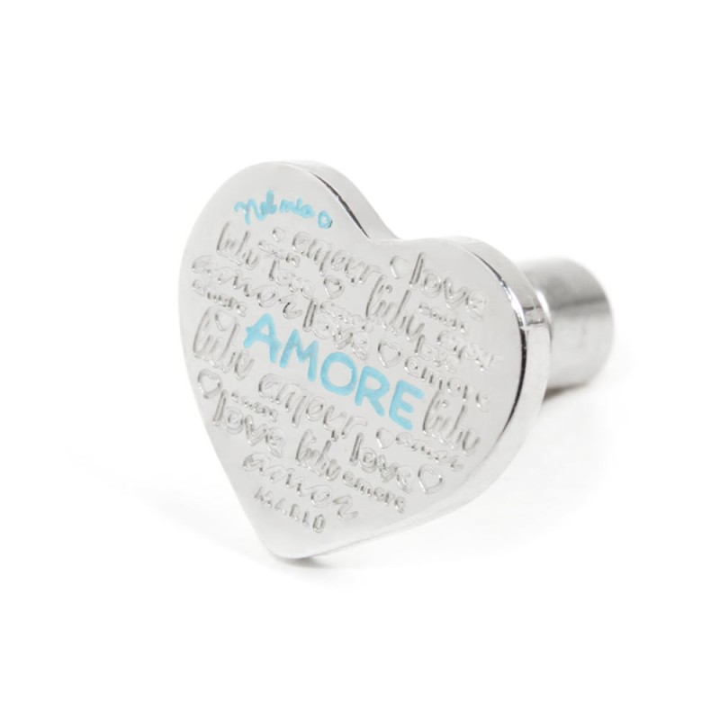 S.STEEL ONE EARRING HEART AMORE S.steel single earring heart 12 mm with amore word engraved in different languages and the word S.STEEL ONE EARRING HEART AMORE S.steel single earring heart 12 mm with amore word engraved in different languages and the word