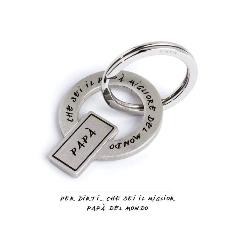 S.STEEL KEY RING S.Steel keyring, mat finishing with black enamel writting :"Per dirti ...che sei il papà migliore del mondo" S.STEEL KEY RING S.Steel keyring, mat finishing with black enamel writting :"Per dirti ...che sei il papà migliore del mondo"