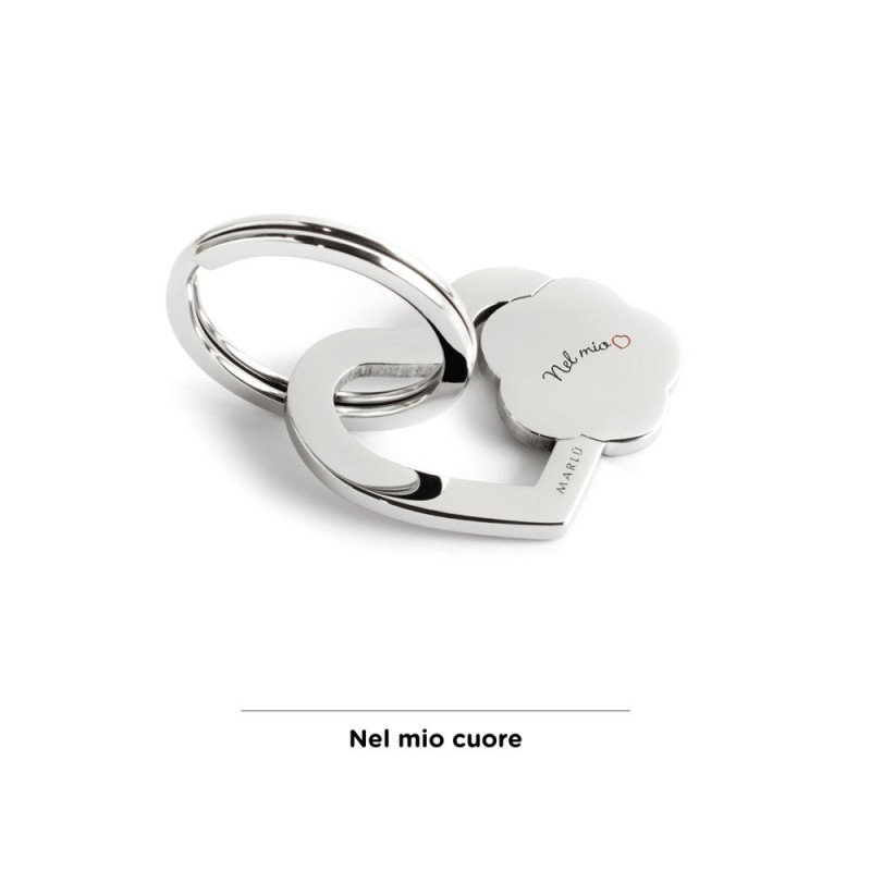 S.STEEL KEYRING WITH ROSE S.Steel shape of heart keyring with rose and writing "Per dirti ... che sei la mamma migliore del mond S.STEEL KEYRING WITH ROSE S.Steel shape of heart keyring with rose and writing "Per dirti ... che sei la mamma migliore del mond