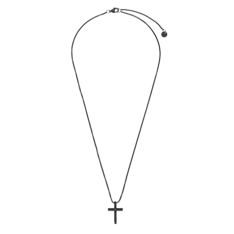 COLLANA ACCIAIO CON CROCE E ZIRCONE COLLANA ACCIAIO CON CROCE E ZIRCONE