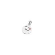 S.STEEL CHARM PARMA S.steel round charm with Parma city's symbols image, 14 mm diameter. On the front side lettering in black en
