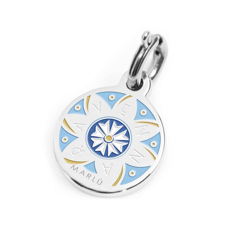 S.STEEL CHARM RAVENNA S.steel round charm with Ravenna city's symbols image, 14 mm diameter. On the front side lettering in blac S.STEEL CHARM RAVENNA S.steel round charm with Ravenna city's symbols image, 14 mm diameter. On the front side lettering in blac