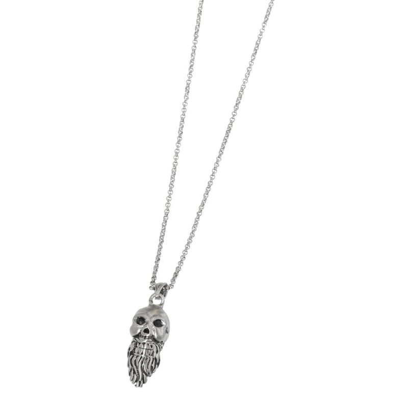COLLANA ACCIAIO TESCHIO CON LA BARBA COLLANA ACCIAIO TESCHIO CON LA BARBA