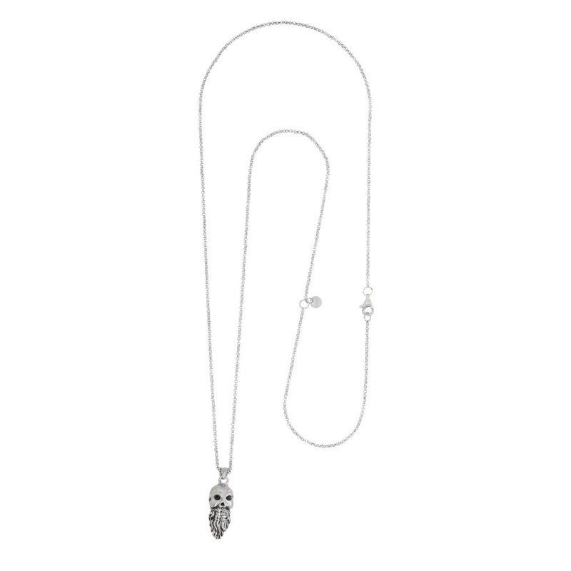 COLLANA ACCIAIO TESCHIO CON LA BARBA COLLANA ACCIAIO TESCHIO CON LA BARBA