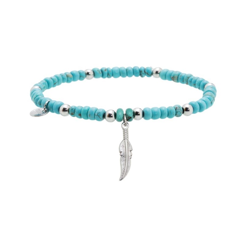 Bracciale con piuma pendente