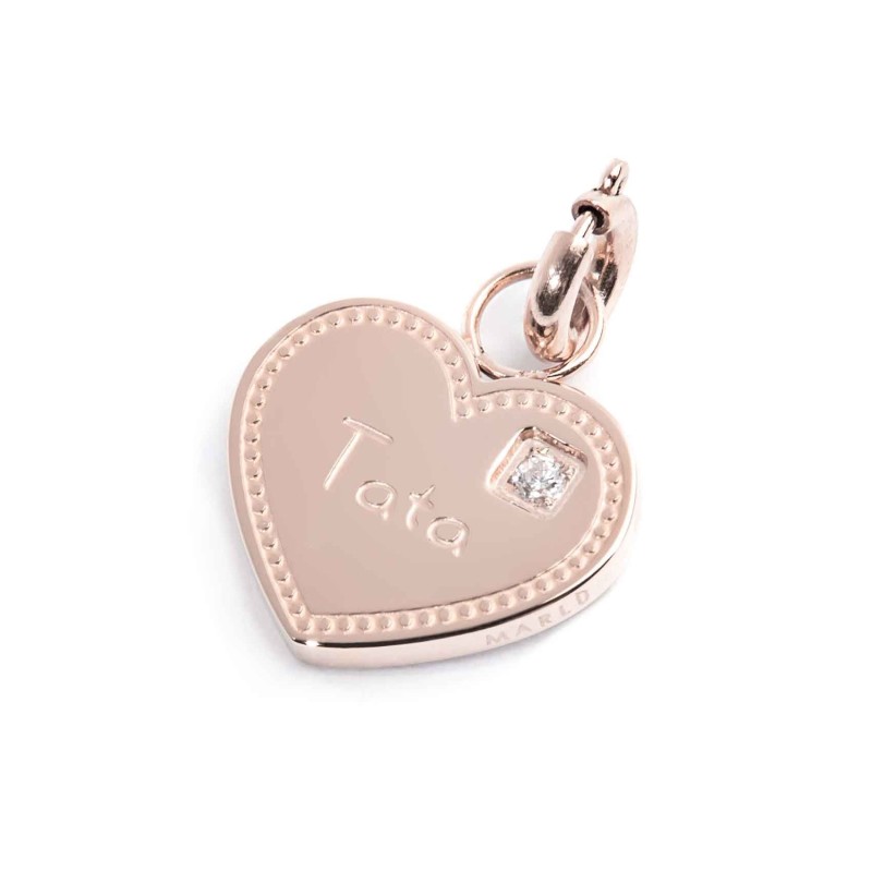 CHARM CUORE TATA CON CZ BIANCO