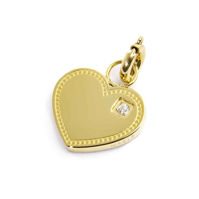 Charm cuore con zircone
