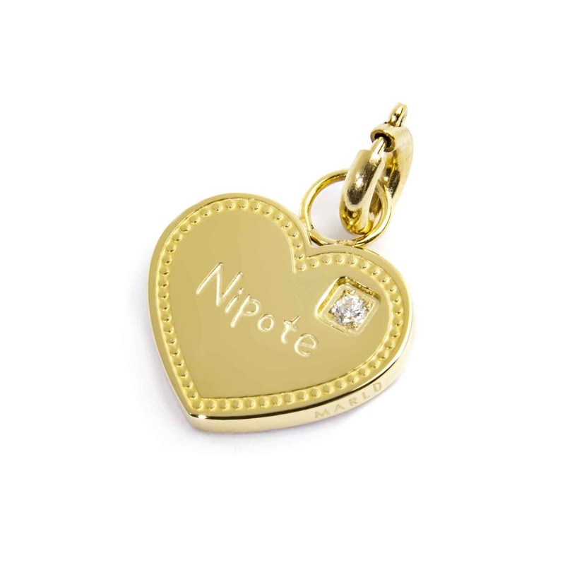 Charm cuore nipote con zircone Charm cuore nipote con zircone