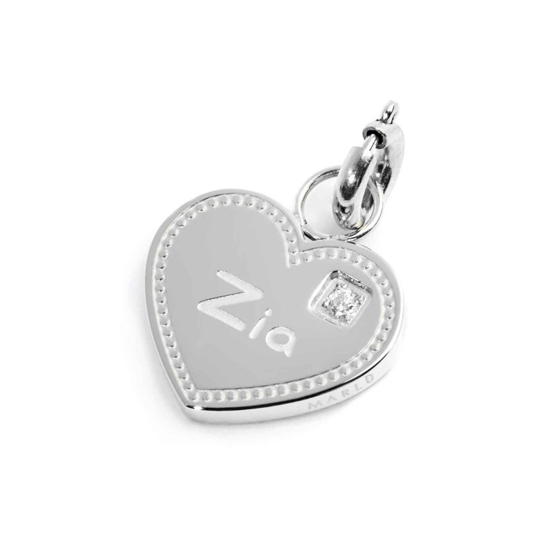Charm cuore zia con zircone