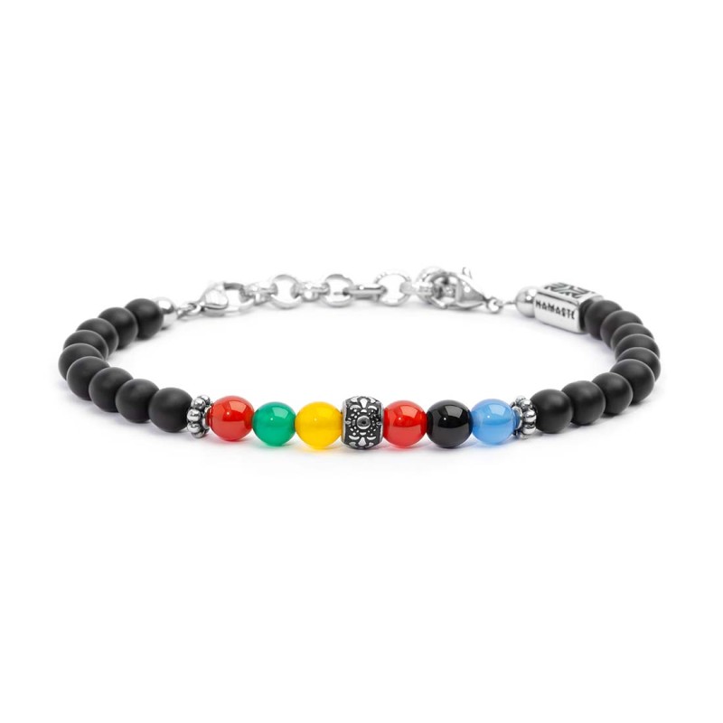 Bracciale Lava 7 Chakra - Bracciale regolabile in acciaio