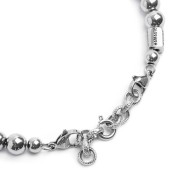 S.STEEL BR HEMATITE 8MM S.Steel bracelet with polished hematite spheres 8 mm diameter, in the center alternated with 4 polished