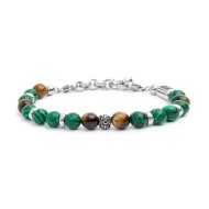 Bracciale malachite e occhio di tigre 8mm