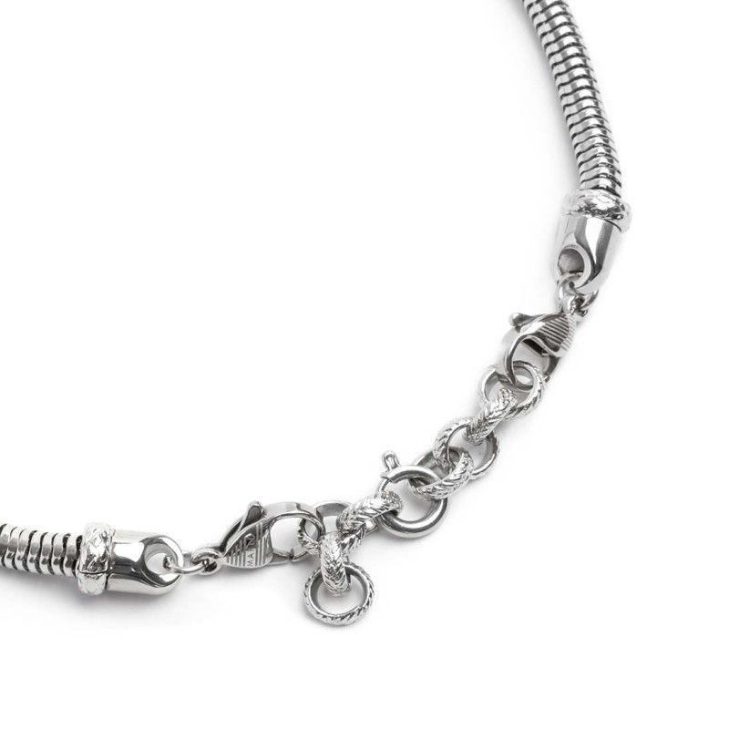 S.STEEL BR ROUND SNAKE CHAIN S.Steel bracelet with round snake chain 4,20 mm diameter, with polished s.steel beads with texture S.STEEL BR ROUND SNAKE CHAIN S.Steel bracelet with round snake chain 4,20 mm diameter, with polished s.steel beads with texture