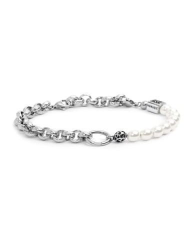 MARLU' Bracciale ACCIAIO con perle e sfere 2BR0071-W
