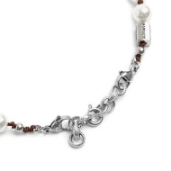 Bracciale cordino marrone con perle 8mm Bracciale cordino marrone con perle 8mm