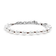 Bracciale cordino marrone con perle 8mm Bracciale cordino marrone con perle 8mm