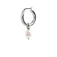 Orecchino a cerchio con perla pendente Orecchino a cerchio con perla pendente
