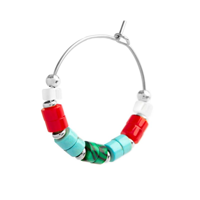 Orecchino a cerchio con pietre a rondelle Orecchino a cerchio con pietre a rondelle