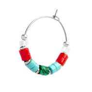Orecchino a cerchio con pietre a rondelle Orecchino a cerchio con pietre a rondelle