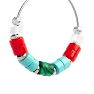 Orecchino a cerchio con pietre a rondelle Orecchino a cerchio con pietre a rondelle