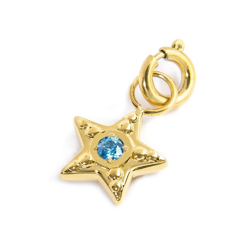 CHARM STELLA CON CZ AZZURRO