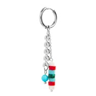 Orecchino a cerchio con doppio pendente Orecchino a cerchio con doppio pendente