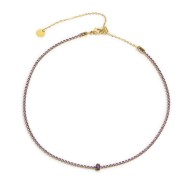 Collana tennis con zirconi e zircone centrale baguette Collana tennis con zirconi e zircone centrale baguette