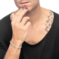 Bracciale con dischetti conchiglie bianche e turchesi