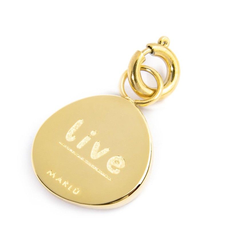 CHARM MEDAGLIETTA CON ROSA DEI VENTI E CRISTALLI