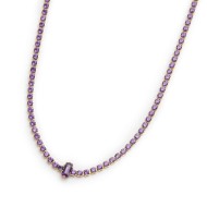 Collana tennis con zirconi e zircone centrale baguette Collana tennis con zirconi e zircone centrale baguette