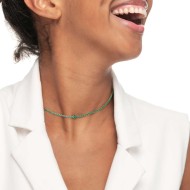 Collana tennis con zirconi e zircone centrale baguette Collana tennis con zirconi e zircone centrale baguette