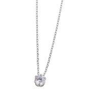 COLLANA ACCIAIO CON SOLITARIO 3 MM
