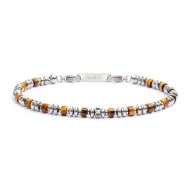 Bracciale con rondelle in pietra ed elementi in ematite Bracciale con rondelle in pietra ed elementi in ematite