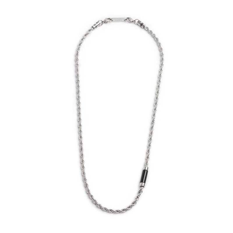 CO ACCIAIO CATENA CORDA CON ELEMENTO IN PIETRA