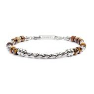 S.S BRACELET WITH TWIST SERPENTINE CHAIN TIGER EYE AND HEMATITE S.steel bracelet alternated with hematite chrome ip beads 4,70*2 S.S BRACELET WITH TWIST SERPENTINE CHAIN TIGER EYE AND HEMATITE S.steel bracelet alternated with hematite chrome ip beads 4,70*2