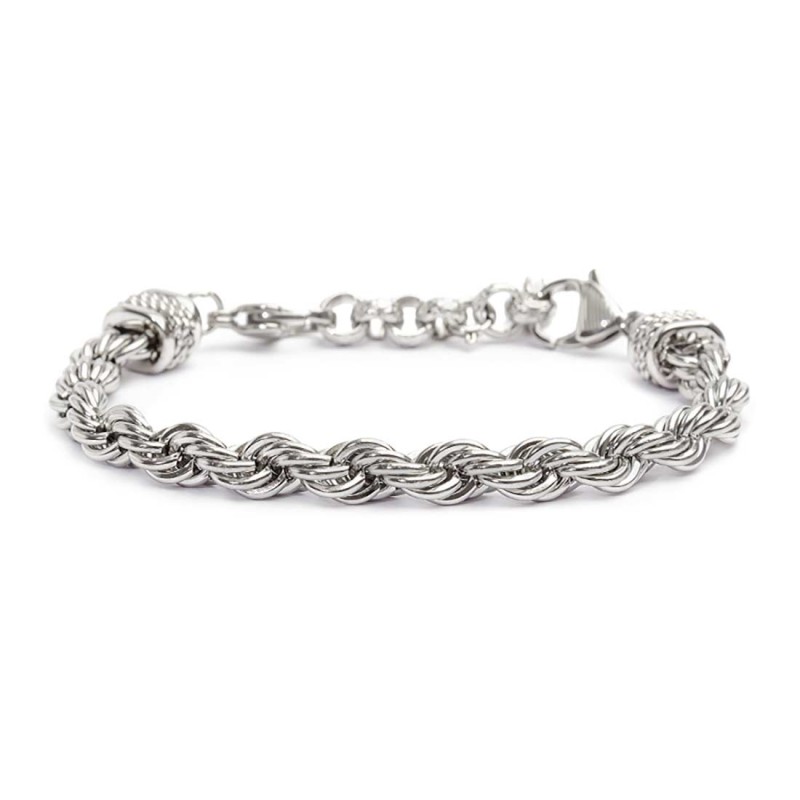 S.STEEL BRACELET WITH ROPE CHAIN 6,80 MM S.steel bracelet with rope chain 6,80 mm thickness. On both ends, element with three tw S.STEEL BRACELET WITH ROPE CHAIN 6,80 MM S.steel bracelet with rope chain 6,80 mm thickness. On both ends, element with three tw