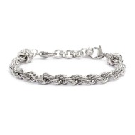S.STEEL BRACELET WITH ROPE CHAIN 6,80 MM S.steel bracelet with rope chain 6,80 mm thickness. On both ends, element with three tw S.STEEL BRACELET WITH ROPE CHAIN 6,80 MM S.steel bracelet with rope chain 6,80 mm thickness. On both ends, element with three tw