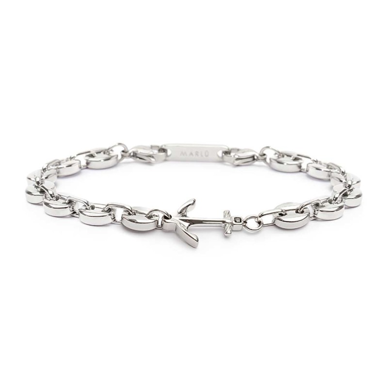 S.STEEL BRACELET WITH MARINE CHAIN AND ANCHOR S.steel bracelet with marine chain 7,20 mm width, 3,10 mm thickness. On the center S.STEEL BRACELET WITH MARINE CHAIN AND ANCHOR S.steel bracelet with marine chain 7,20 mm width, 3,10 mm thickness. On the center