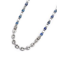 Collana con rondelle in sodalite ed elementi in ematite
