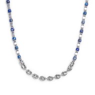 Collana con rondelle in sodalite ed elementi in ematite