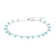 Cavigliera catena con pietre turchesi pendenti Cavigliera catena con pietre turchesi pendenti