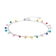 Cavigliera catena con agata colorata pendente Cavigliera catena con agata colorata pendente