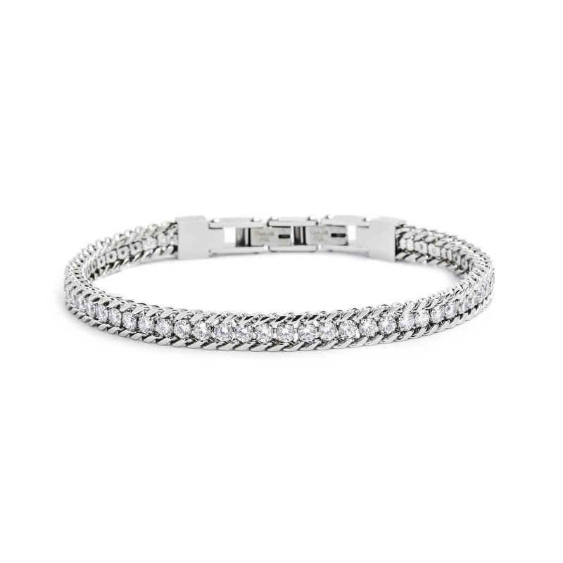 Bracciale tennis 3mm con catena grumetta