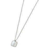 Collana catena grumetta con piastrina quadrata pendente Collana catena grumetta con piastrina quadrata pendente