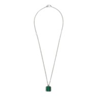 Collana catena grumetta con piastrina quadrata pendente