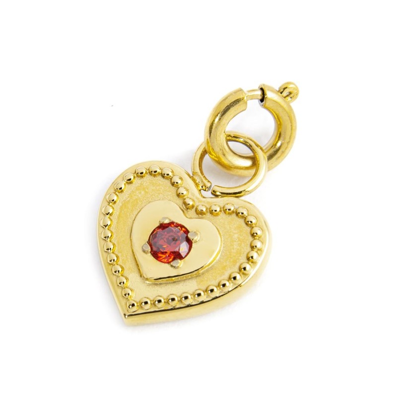 Charm cuore con zircone